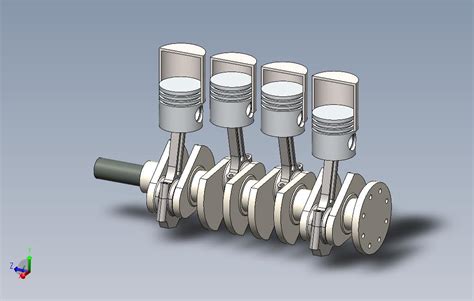 曲轴总成 Solidworks 2018 模型图纸免费下载 懒石网