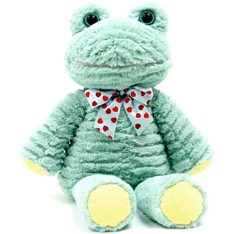 Valentine 21 Stuffed Soft And Cuddly Frog With Red Ribbon Walmart