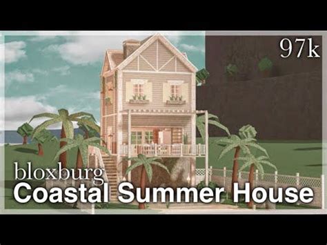 Bloxburg Coastal Summer House Speedbuild Youtube Bloxburg Beach