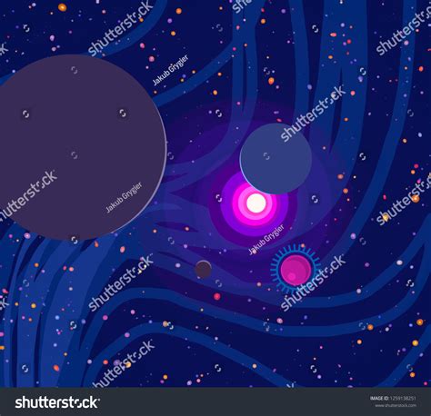 2d Illustration Cartoon Cosmos Background Image Stock Illustration 1259138251 Shutterstock