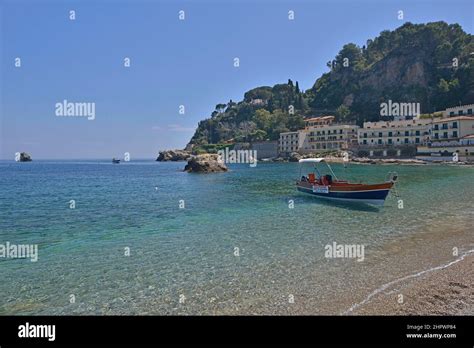 Taormina Mare Taormina Beach Sicily Italy Stock Photo Alamy