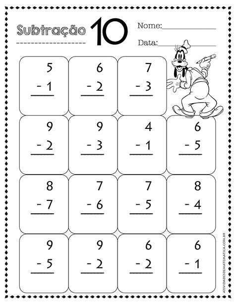 Atividades De Subtra O Atividades De Matematica