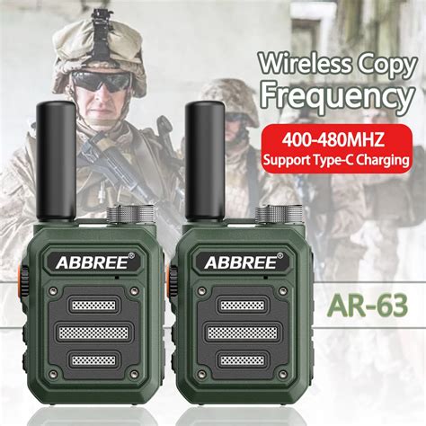 2PCS-ABBREE-AR-63-UHF-Walkie-Talkie-Wireless-Copy-Frequency-Powerful ...
