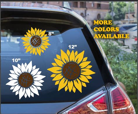 Large Sunflower Decals 12 To 6 Car Stickers Sunflower Stickers Yellow Flower Decal Hippie