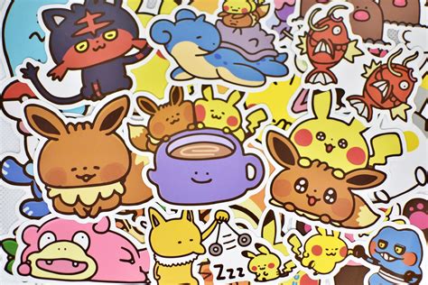 38 Pokemon Go Pokemon Vinyl Waterproof Stickers Pack For Hydro Etsy