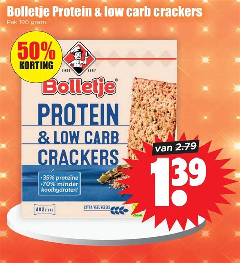 Bolletje Protein Low Carb Crackers Aanbieding Bij Dirk