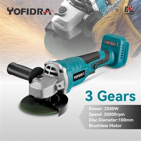 Yofidra Mm Brushless Electric Angle Grinder Rpm Gears