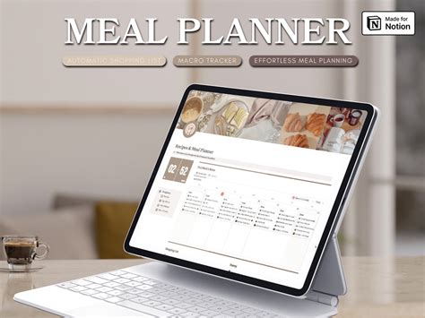 Digital Meal Planner Notion Template Automatically Generated Shopping