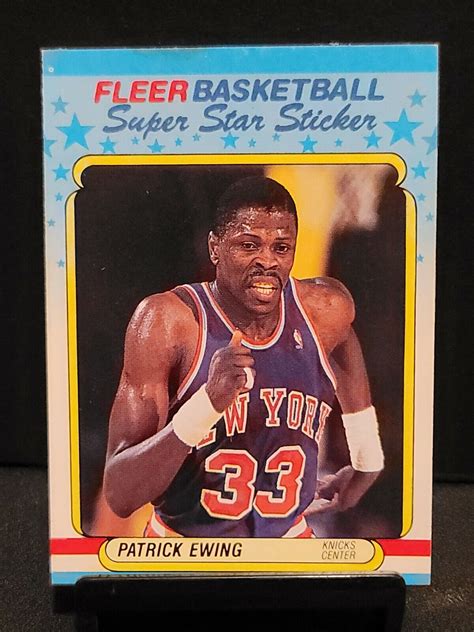 1988 89 Fleer Patrick Ewing 5 Super Star Sticker New York Knicks HOF