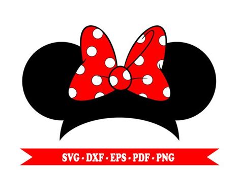 Minnie Ears With Bow Clip Art Library