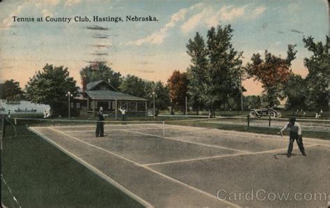 Tennis at Country Club Hastings, NE Postcard