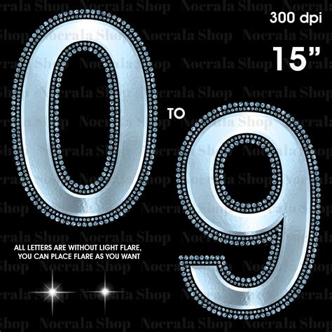 Blue Satin And Diamond Numbers Clipart Png Digital Clip Art Etsy