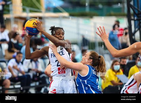 Migna Touré France And Courtney Douglass Israel In Action During The First Day At The Fiba