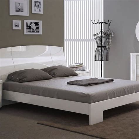 White Gloss Bed Frame | decorated greek letters