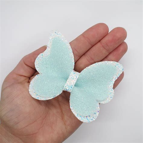 Butterfly Hair Clip Blue Hair Bow Iridescent Hair Band Etsy