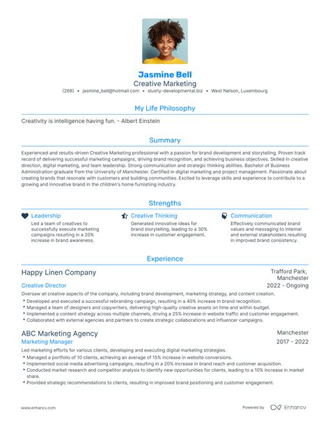 3 Successful Creative Marketing Resume Examples And Writing Tips for 2024