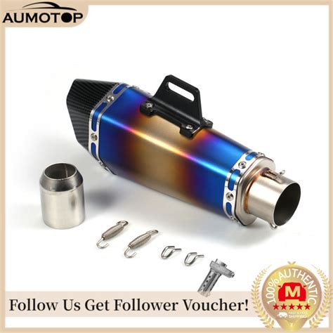 Aumotop Inlet Motorcycle Exhaust Muffler Pipes Unversal Slip On