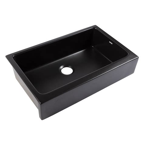 Sinkology Grace Matte Black Fireclay 34 Single Bowl Quick Fit Undermount Farmhouse Kitche