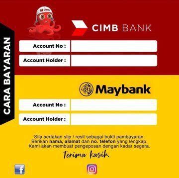 Bsn Template No Akaun Bank Cara Bank In Duit Bsn Maybank Cimb