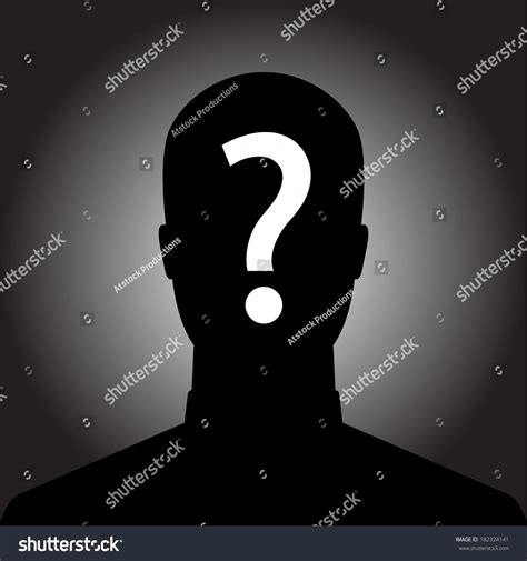 Silhouette Of Anonymous Man With Question Mark Suspect Concept Stock