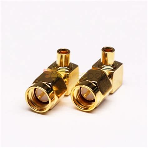 SMA macho conector de ángulo recto tipo de soldadura para cable coaxial