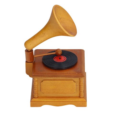 Wooden Gramophone Music Box Vintage Wooden Gramoph Grandado