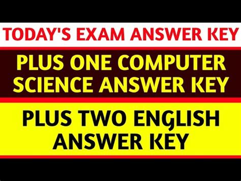 Plus Two English Answer Key Plus One Computer Science Answer Keyplus