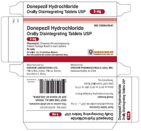 Donepezil - FDA prescribing information, side effects and uses