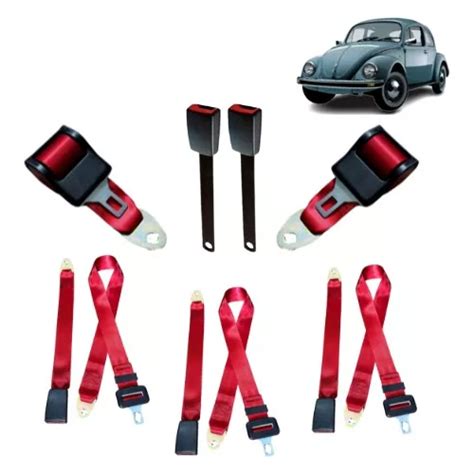 Cinto De Seguran A Retr Til Kit Completo Fusca Vermelho Parcelamento