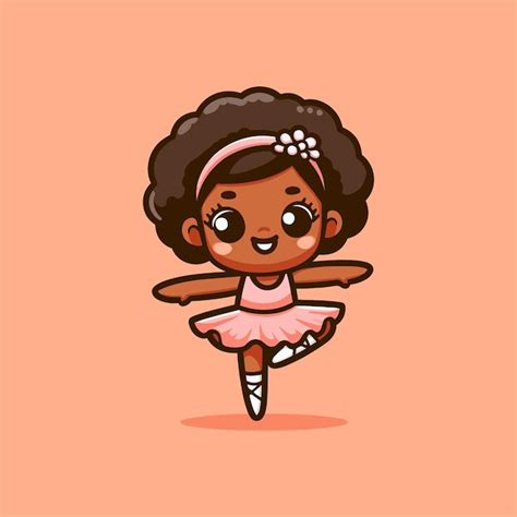 Vector Bonita Bailarina Menina Dan Ando Bal Desenho Animado Vetor