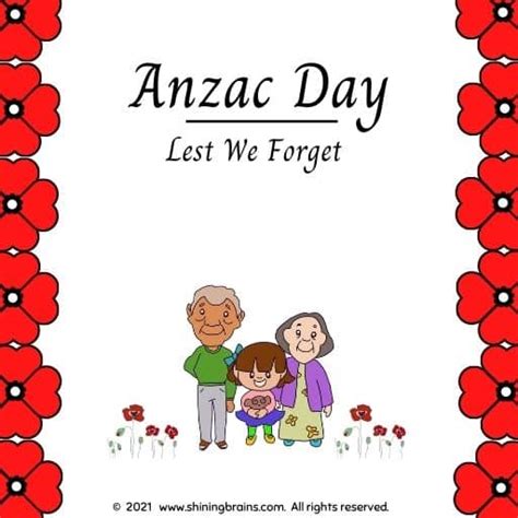 Anzac Day For Kids Shining Brains Anzac Day Free Resources And Printable