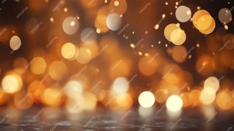 Premium Photo Golden Sparkle Glitter With Gold Bokeh Effect And