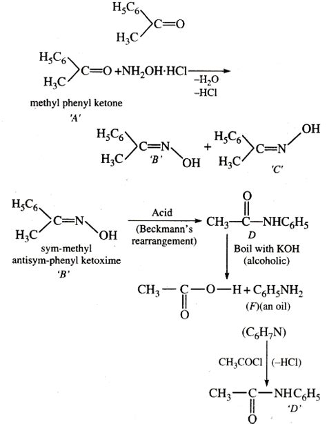 Compound A C8h8o On Treatment With Nh2ohhcl Gives B And C B And C