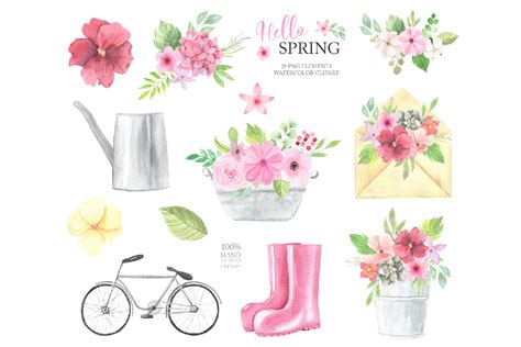 Watercolor Spring Floral Collection By Larysa Zabrotskaya Thehungryjpeg