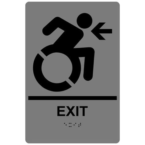 Portrait Exit Braille Exit Sign Rre R Blkongray