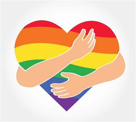 Hugging Rainbow Heart Vector Love Lgbt Rainbow Flag In Heart Shape 532261 Vector Art At Vecteezy