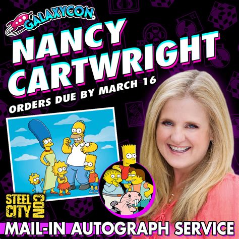 Nancy Cartwright Mail In Autograph Service Orders Due March 16th