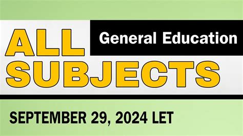 ALL GEN ED SUBJECTS September 2024 LET DRILLS YouTube