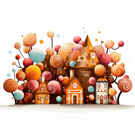 Premium Vector Candylandchocolatebiscuithousesandcaramel