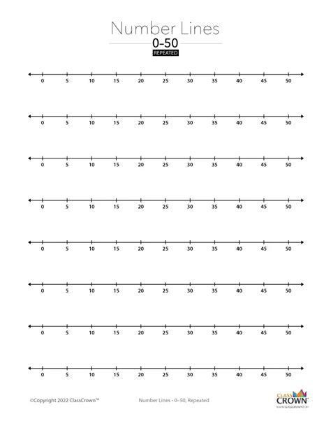 Number Line to 50: Repeated - Chart | ClassCrown