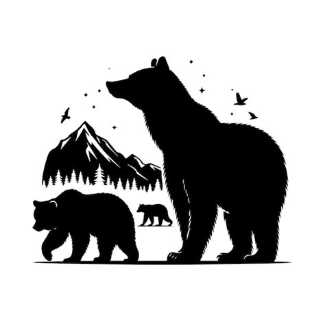 Premium Vector Bear Silhouette Vector Isolated On The White Background