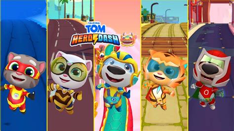 Talking Tom Hero Dash Tom Queen Bee Angela Sunbeam Hank Tiger Ginger