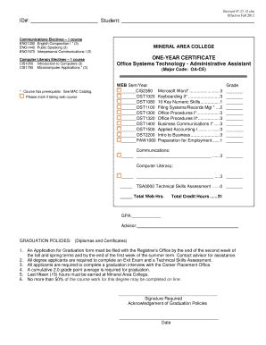 Fillable Online Mineralarea Id Student Mineral Area College