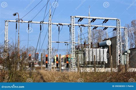 Transformer High Voltage Distribution Stations Stock Image Image Of