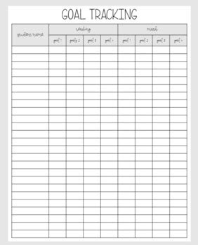 Free Goal Tracking Sheets by Savvy SPED Source | TPT