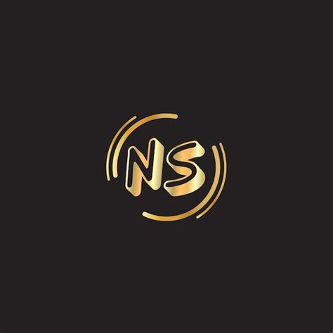 Premium Vector Golden Color NS Text Logo Design