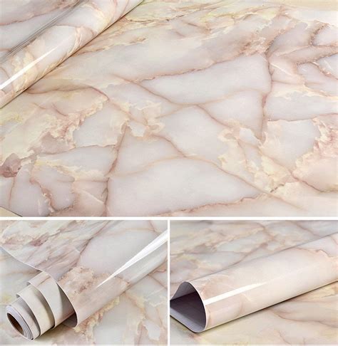 Emoyi Whitish Yellow Granite Look Marble Effect Contact Paper Film Pvcvinyl Wall