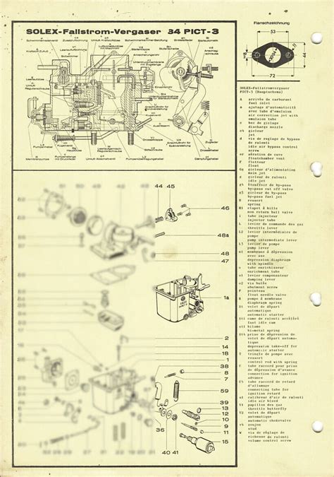 Datenblatt Einstellen Ersatzteile Solex 34 PICT 3 Vergaser VW Käfer