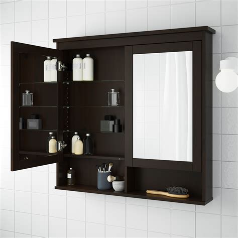 Hemnes Mirror Cabinet With 2 Doors Black Brown Stain Ikea Indonesia