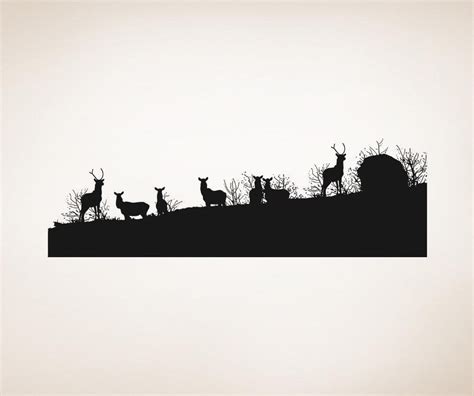 Vinyl Wall Decal Sticker Deer Herd Silhouette #5043